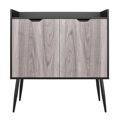 Copley Wooden Bar Cabinet With 2 Doors In Black Oak