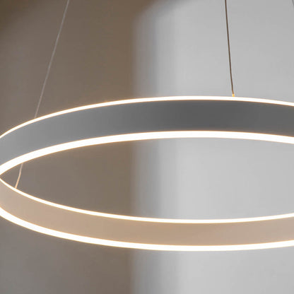 Gen Ring Ceiling Pendant Light In Matt Nickel Finish With Frosted Diffuser
