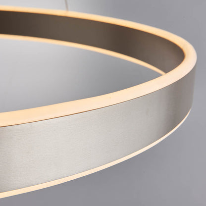 Gen Ring Ceiling Pendant Light In Matt Nickel Finish With Frosted Diffuser