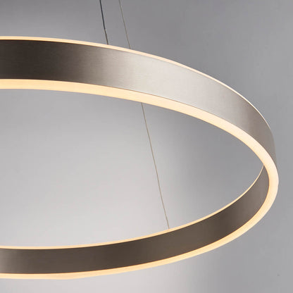 Gen Ring Ceiling Pendant Light In Matt Nickel Finish With Frosted Diffuser