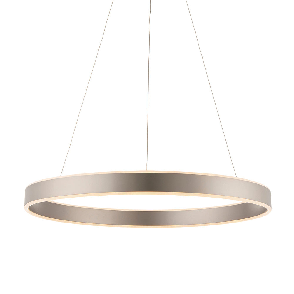 Gen Ring Ceiling Pendant Light In Matt Nickel Finish With Frosted Diffuser