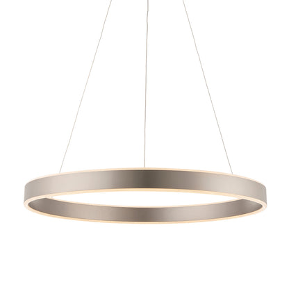 Gen Ring Ceiling Pendant Light In Matt Nickel Finish With Frosted Diffuser
