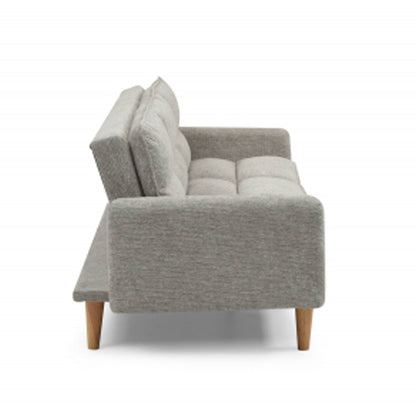 Cosy Rest Chenille Effect Fabric 3 Seater Sofa Bed In Natural