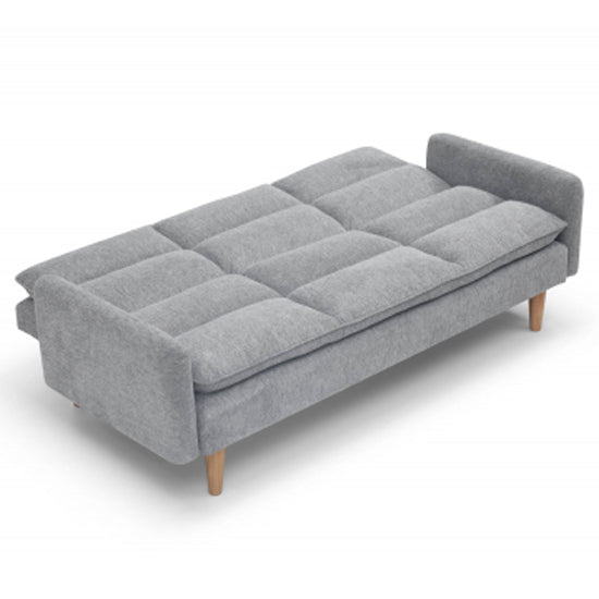 Cosy Rest Chenille Effect Fabric 3 Seater Sofa Bed In Light Grey