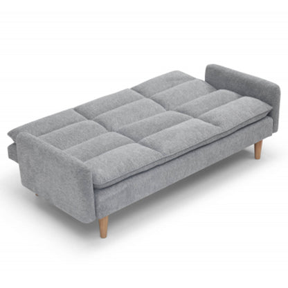 Cosy Rest Chenille Effect Fabric 3 Seater Sofa Bed In Light Grey