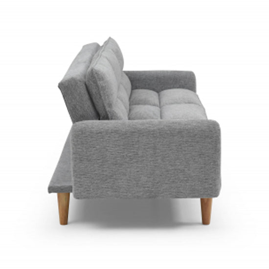 Cosy Rest Chenille Effect Fabric 3 Seater Sofa Bed In Light Grey