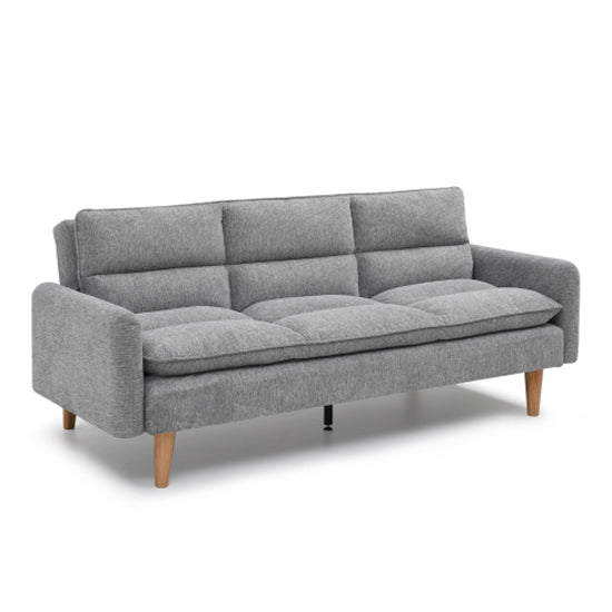 Cosy Rest Chenille Effect Fabric 3 Seater Sofa Bed In Light Grey