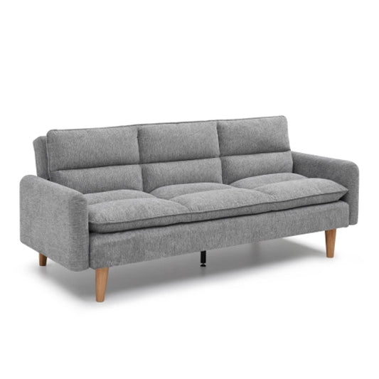 Cosy Rest Chenille Effect Fabric 3 Seater Sofa Bed In Light Grey