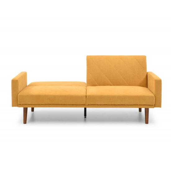 Relax Linen Effect 3 Seater Sofa Bed In Mustard
