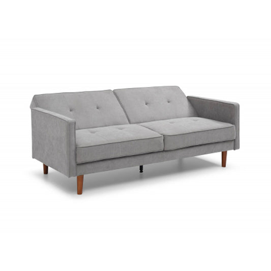 Slumber Linen Effect 3 Seater Sofa Bed In Grey With Wooden Frame