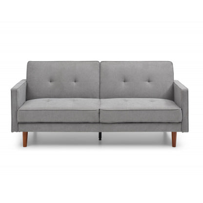Slumber Linen Effect 3 Seater Sofa Bed In Grey With Wooden Frame
