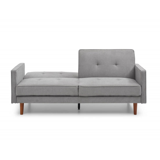 Slumber Linen Effect 3 Seater Sofa Bed In Grey With Wooden Frame