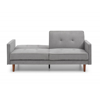Slumber Linen Effect 3 Seater Sofa Bed In Grey With Wooden Frame