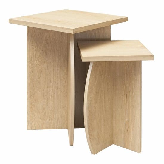 Voler Wooden Nest Of 2 Tables In Light Oak