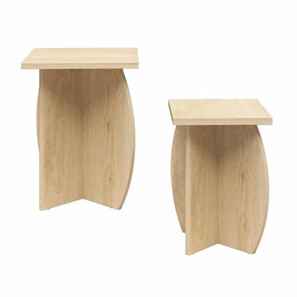Voler Wooden Nest Of 2 Tables In Light Oak