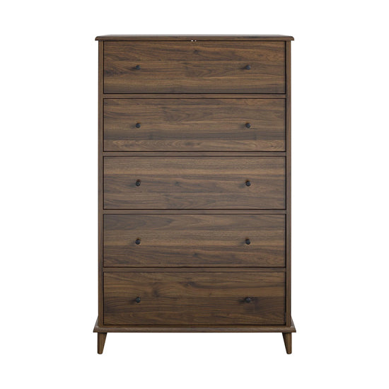Farnsworth Wooden Chest Of 5 Drawers In Walnut