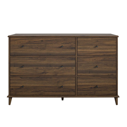 Farnsworth Wooden Chest Of 6 Drawers Wide In Walnut
