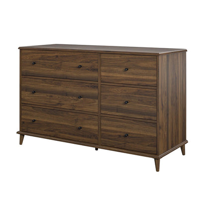 Farnsworth Wooden Chest Of 6 Drawers Wide In Walnut