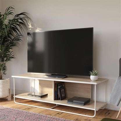 Dante Wooden TV Stand With 2 Shelves In Natural