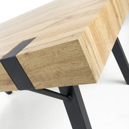Newark Large Wooden Dining Table In Wood Grain Effect