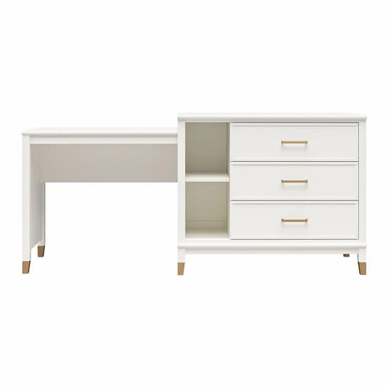 Westerleigh 3 In 1 Wooden TV Stand With 3 Drawers In White