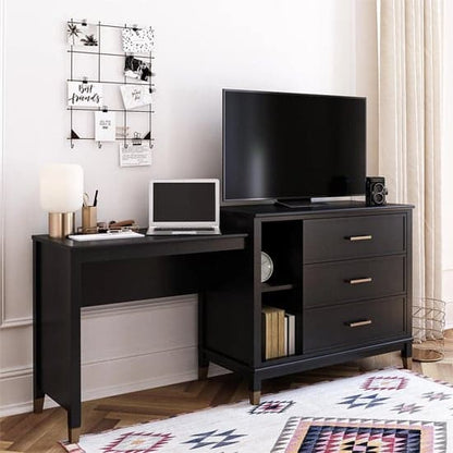 Westerleigh 3 In 1 Wooden TV Stand With 3 Drawers In Black