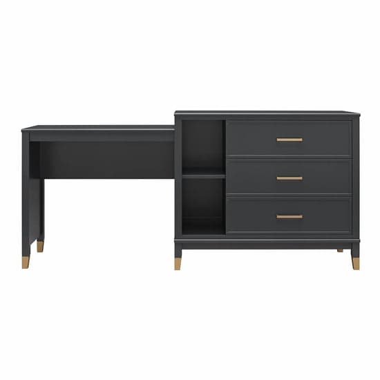 Westerleigh 3 In 1 Wooden TV Stand With 3 Drawers In Black