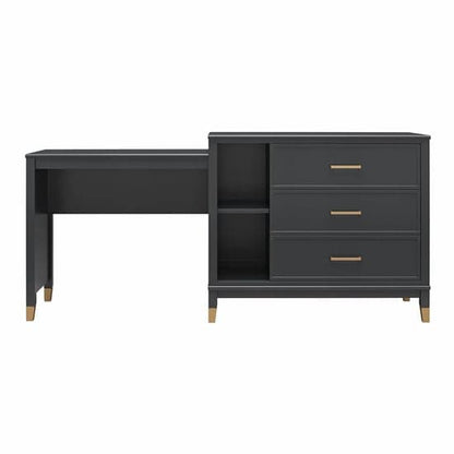 Westerleigh 3 In 1 Wooden TV Stand With 3 Drawers In Black