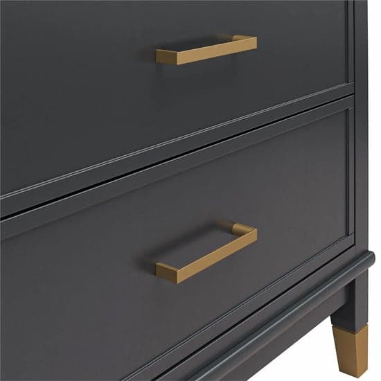 Westerleigh 3 In 1 Wooden TV Stand With 3 Drawers In Black