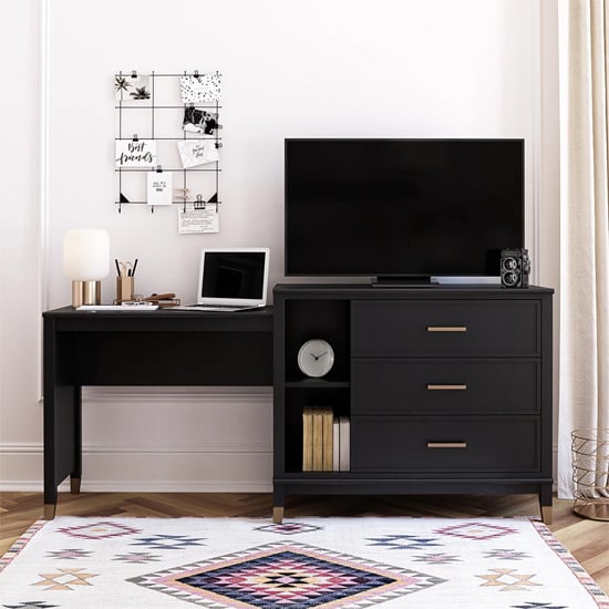 Westerleigh 3 In 1 Wooden TV Stand With 3 Drawers In Black