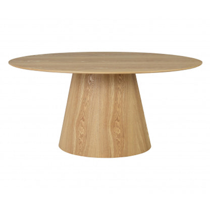 Cleveland Oval Wooden Dining Table In Natural Wood Grain Effect