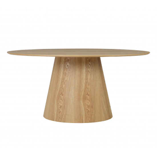Cleveland Oval Wooden Dining Table In Natural Wood Grain Effect