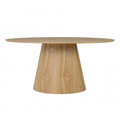 Cleveland Oval Wooden Dining Table In Natural Wood Grain Effect
