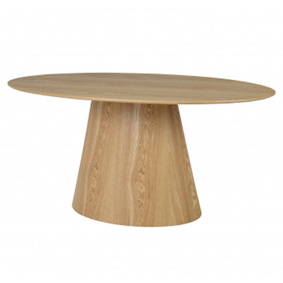 Cleveland Oval Wooden Dining Table In Natural Wood Grain Effect