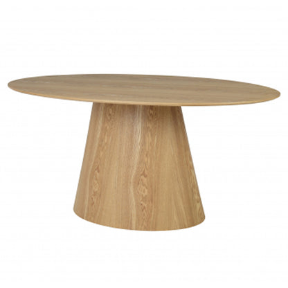 Cleveland Oval Wooden Dining Table In Natural Wood Grain Effect