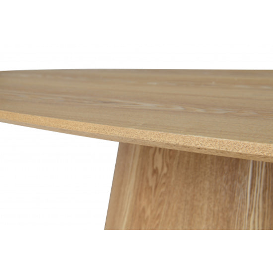 Cleveland Oval Wooden Dining Table In Natural Wood Grain Effect