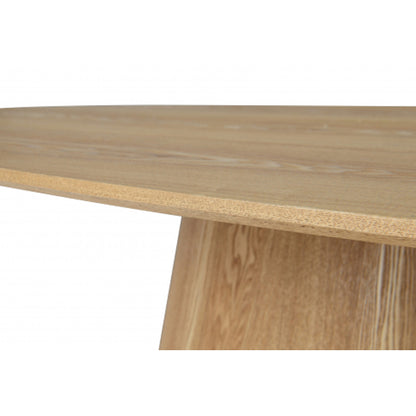 Cleveland Oval Wooden Dining Table In Natural Wood Grain Effect