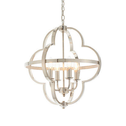 Barton Clear Faceted 4 Lights Ceiling Pendant Light In Bright Nickel