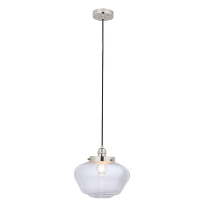 Camberley Clear Glass Shade Ceiling Pendant Light In Polished Nickel