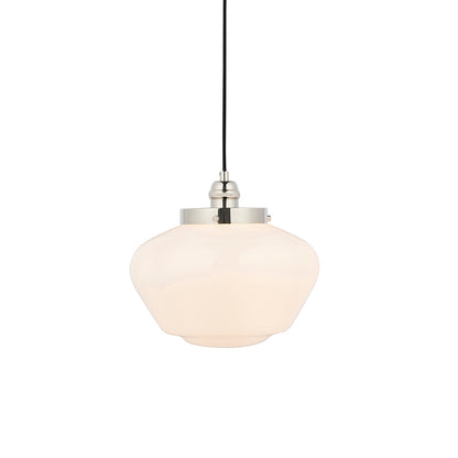 Camberley Opal Glass Shade Ceiling Pendant Light In Polished Nickel