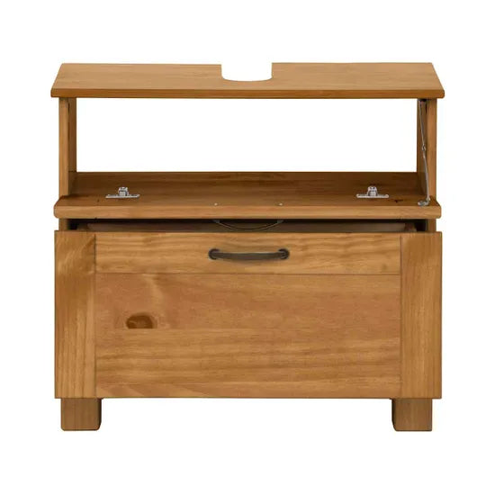 Alby Wooden Bathroom Vanity Unit With 2 Drawers In Brown