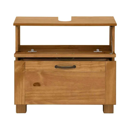 Alby Wooden Bathroom Vanity Unit With 2 Drawers In Brown