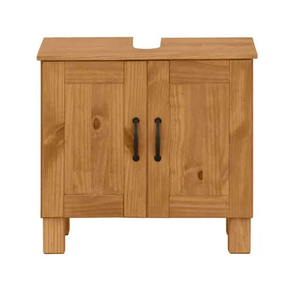 Alby Wooden Bathroom Vanity Unit With 2 Doors In Brown