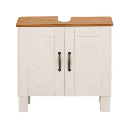 Alby Wooden Bathroom Vanity Unit With 2 Doors In White