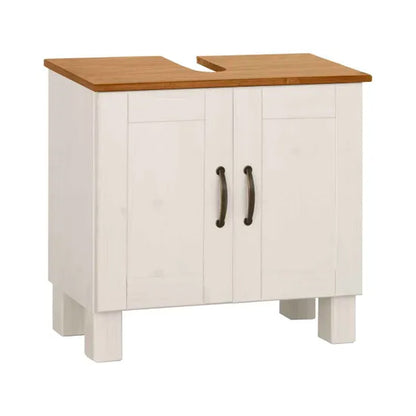 Alby Wooden Bathroom Vanity Unit With 2 Doors In White