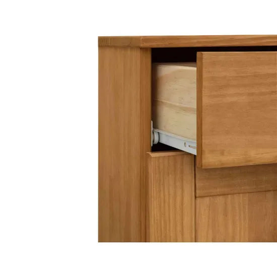 Alby Wooden Storage Cabinet With 2 Doors And 1 Drawer In Brown