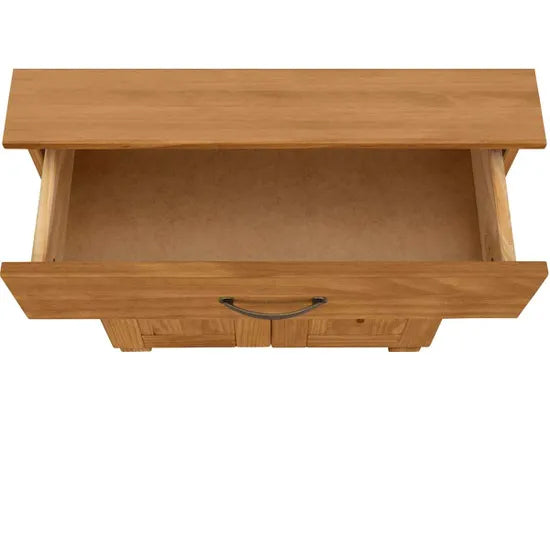 Alby Wooden Storage Cabinet With 2 Doors And 1 Drawer In Brown