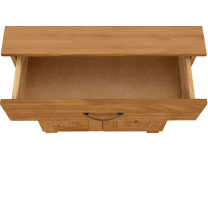Alby Wooden Storage Cabinet With 2 Doors And 1 Drawer In Brown
