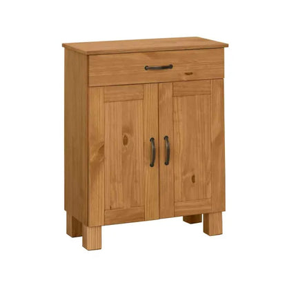 Alby Wooden Storage Cabinet With 2 Doors And 1 Drawer In Brown