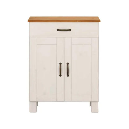 Alby Wooden Storage Cabinet With 2 Doors And 1 Drawer In White